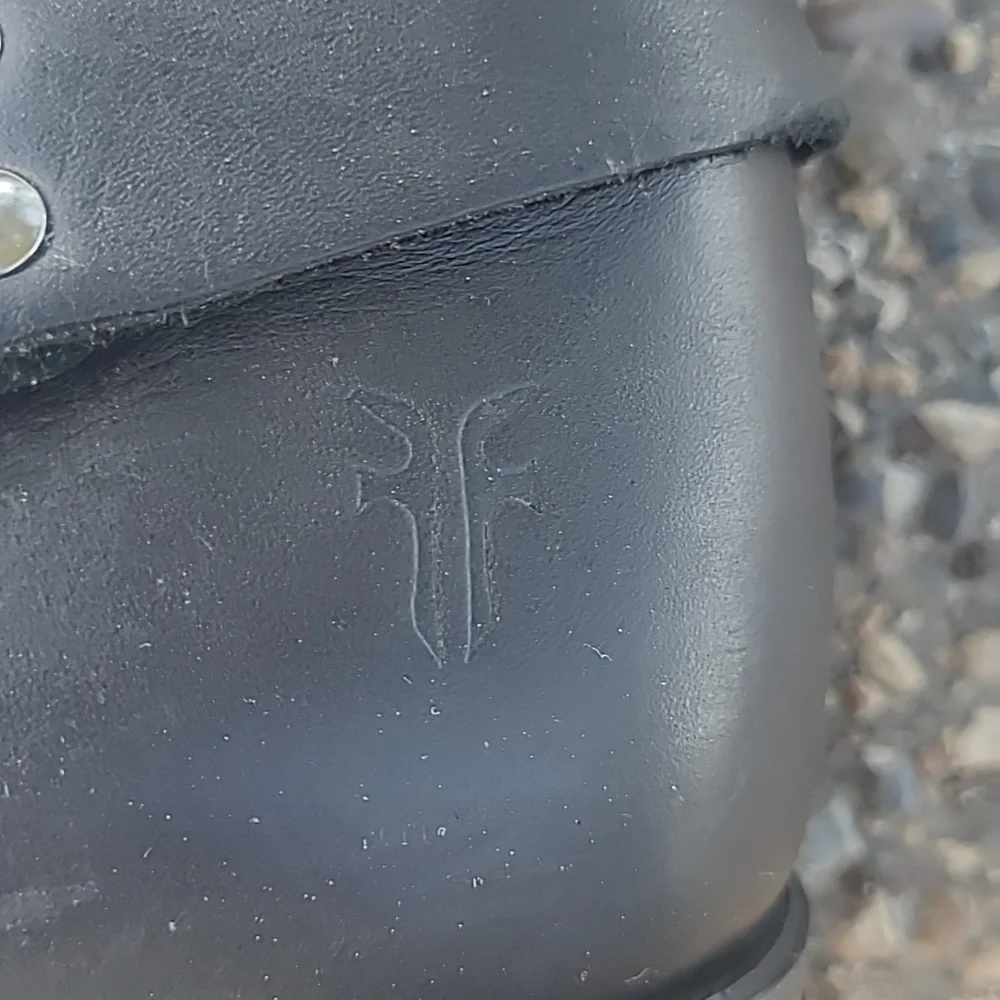 NWOT FRYE Black Leather Harness Boots